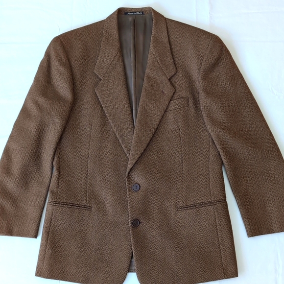 Giorgio Armani Other - Vintage Giorgio Armani Brown Wool Herringbone Men's Jacket M/L
